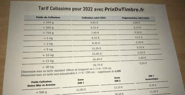 la poste colis prix